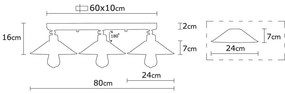 Осветително тяло за таван в бронзов цвят с метален абажур ø 24 cm Berceste – Opviq lights