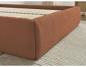 Оранжево двойно легло 180x200 cm тапицирано с място за съхранение/без табла с включена подматрачна рамка Inera – Bobochic Paris