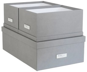 Комплект от 3 сиви кутии за съхранение Inge - Bigso Box of Sweden