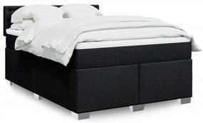 3288255 vidaXL Боксспринг легло с матрак, черно, 160x200 см, плат