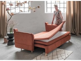 Кадифен разтегателен диван тухлен 225 cm Charming Charlie – Miuform