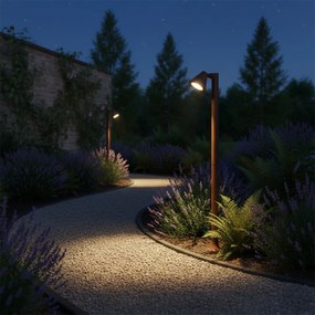 Модерен външен стълб ръждяво кафяв 100 см IP44 Регулируем - Ciara