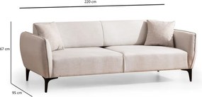 Кремав диван 220 cm Belissimo - Balcab Home
