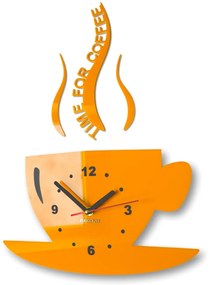 Стенен часовник Time for coffee Оранжево