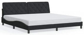 3207943 vidaXL Рамка за легло без матрак, черна, 200x200 см, кадифе