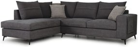 Ъглов диван Hannah-Сиво тъмно-Ляво