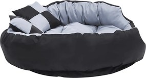 Реверсивно и миещо се кучешко легло, сиво и черно, 110x80x23 см