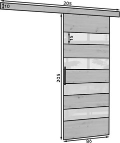 Плъзгаща се врата Zebra - Length: 86cm