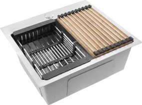 Стоманена мивка с комплект аксесоари 3 бр. REA Leo 50 Brush Nickel