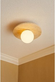 Бежово каменно осветително тяло за таван със стъклен абажур ø 12 cm Hilde – Opviq lights