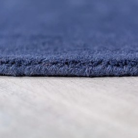 Син ръчно изработен вълнен кръгъл килим ø 150 cm Mia Segment – Flair Rugs