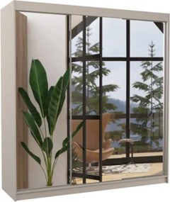 Гардероб Poros 200 Sliding-сиво-бежово