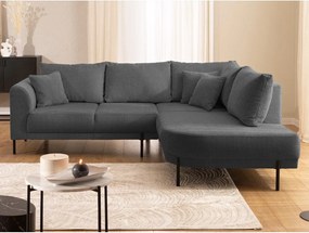 Тъмносив шенилов ъглов диван (десен ъгъл/L форма) Mauris – Ropez