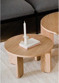 Кръгла масичка за кафе с дъбов плот в естествен цвят ø 55 cm Kuvu – noo.ma