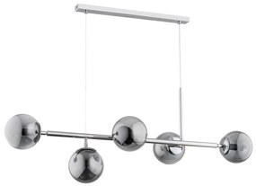 Висящ полилей DANSA 5xE14/10W/230V сив/лъскав хром