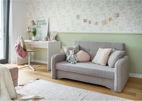 Светлосив шенилов разтегателен диван с място за съхранение 155 cm Laine – ELTAP