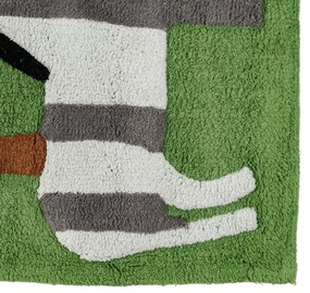 Зелена памучена пътека подходяща за пране 90x175 cm Animals – Ixia