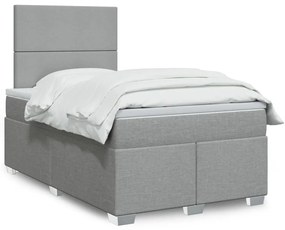 3292748 vidaXL Боксспринг легло с матрак, светлосиво, 120x200 см, плат