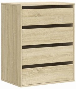 852872 vidaXL Ъглов скрин с чекмеджета дъб сонома 60x41x76см, инженерно дърво