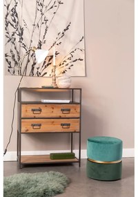 Зелено-тюркоазена кадифена табуретка Bubbly – White Label