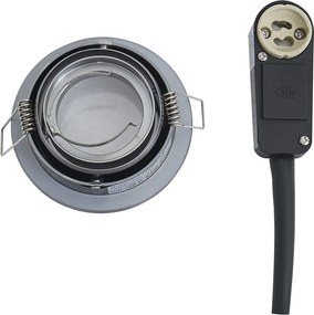 Комплект от 6 модерни вградени спота Gunmetal регулируеми IP44 - Chuck