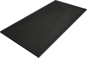 Mexen Stone+ правоъгълна композитна душ корито 200 x 100 см, черно, черен капак