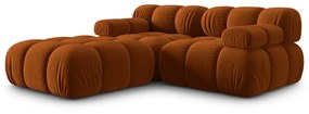 Оранжев ъглов диван от кадифе Bellis - Micadoni Home