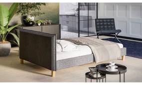 Сиво тапицирано двойно легло с решетка 140x200 cm Tina - Ropez