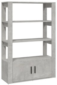 819472 vidaXL Сайдборд, бетонно сив, 80x30x119,5 см, инженерно дърво