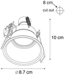 Комплект от 6 модерни вградени спота злато - Dept