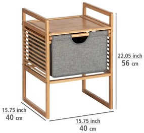 Сив/естествен бамбуков нисък шкаф за баня 40x56 cm Bahari – Wenko