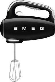 Ръчен миксер SMEG 50's Style HMF01BLEU, 250W, 9 скорости, Турбо, Скрит LED дисплей, Таймер, Аксесоари, Черен