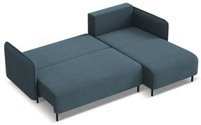 Син разтегателен ъглов диван с място за съхранение (десен ъгъл) Luana – Makamii