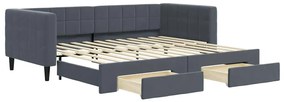 3196740 vidaXL Дневно легло с уширение и чекмеджета, без матрак, 90x200 см