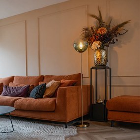 Подова лампа в стил Арт Деко месинг със зелено стъкло - Pallon