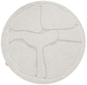 Светлосив вълнен кръгъл килим ø 160 cm Morphic Organica – Agnella