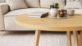 OASIS Естествен дъб - КОМПЛЕКТ 2 КРЪГЛИ ХОЛНИ МАСИ Ø80/60 cm МОДЕРНИ ДЪРВЕНИ