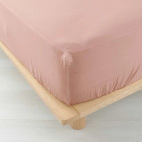 Розов еластичен муселинов чаршаф 140x190 cm Angelia – douceur d'intérieur