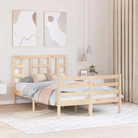 3193916 vidaXL Рамка за легло с табла, 120х200 см, масивно дърво