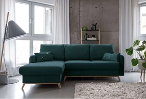 Тюркоазен ъглов разтегателен диван, ляв ъгъл Scandic Lagom - Miuform