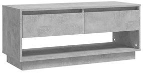 809489 vidaXL ТВ шкаф, бетонно сиво, 102x41x44 см, инженерно дърво