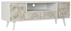 ТВ шкаф DKD Home Decor 136 x 40,5 x 52 cm Ела Бежов Бял Дървен MDF