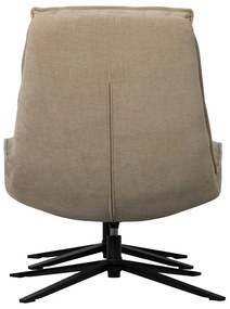 Въртящ се шенилов фотьойл с табуретка в естествен цвят Kube – WOOOD