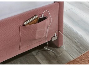 Розово тапицирано ъглово детско легло 120x200 cm без ламелно дъно Cool – Meise Möbel