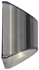 Комплект от 2 слънчеви LED лампи за стена от неръждаема стомана, височина 8 см Wally - Star Trading