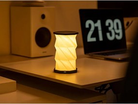 Бяла/черна преносима светлинна декорация с USB ø 8 cm Twist – Gingko