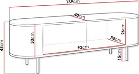 ТВ шкаф Lygrint I-черен мрамор - черно