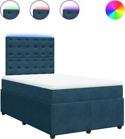 3294602 vidaXL Боксспринг легло с матрак, синьо, 120x190 см, кадифе