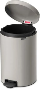 Кош за боклук с педал Brabantia NewIcon 1010441, 20 л, Плавно затваряне, Противоплъзгаща основа, Светлосив