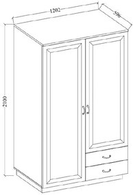 Гардероб с 2 врати Yvette 2D2S
